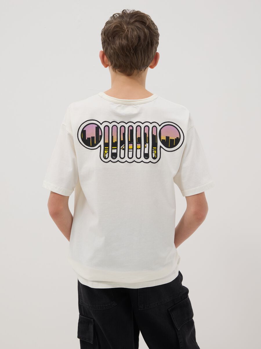 Children's white pure cotton T-shirt with regular fit and print_2