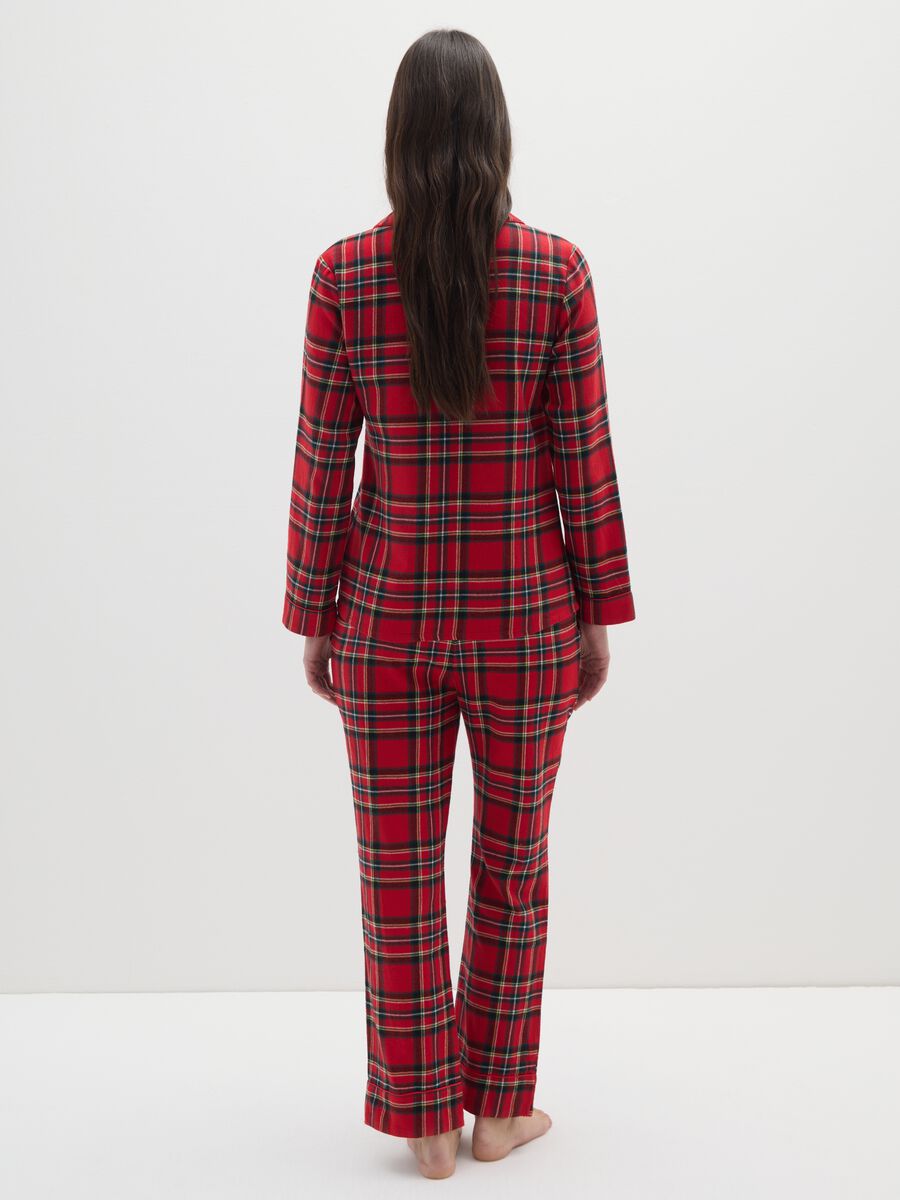 Multicolour plaid pure cotton pyjamas, regular fit_2