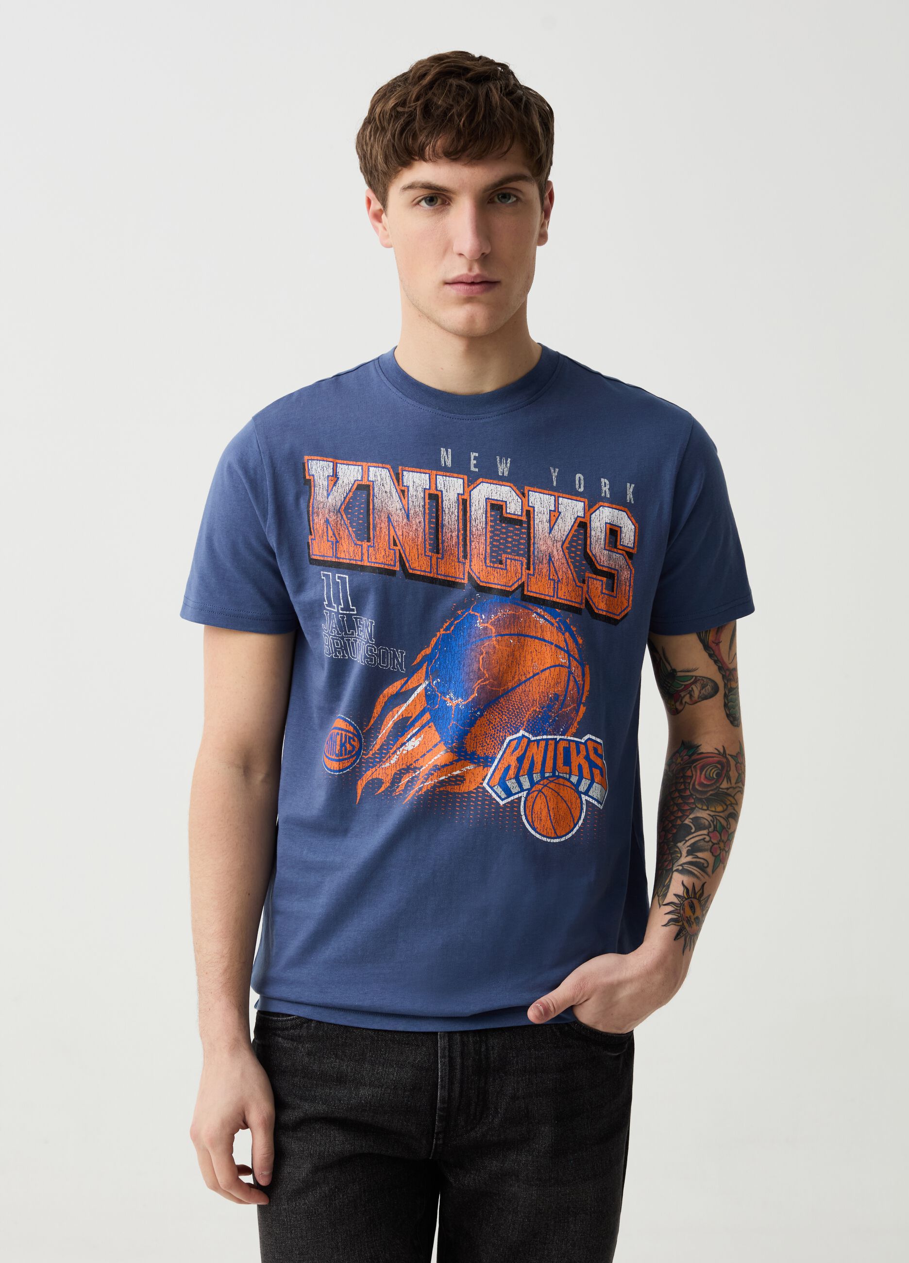 T-shirt con stampa NBA New York Knicks