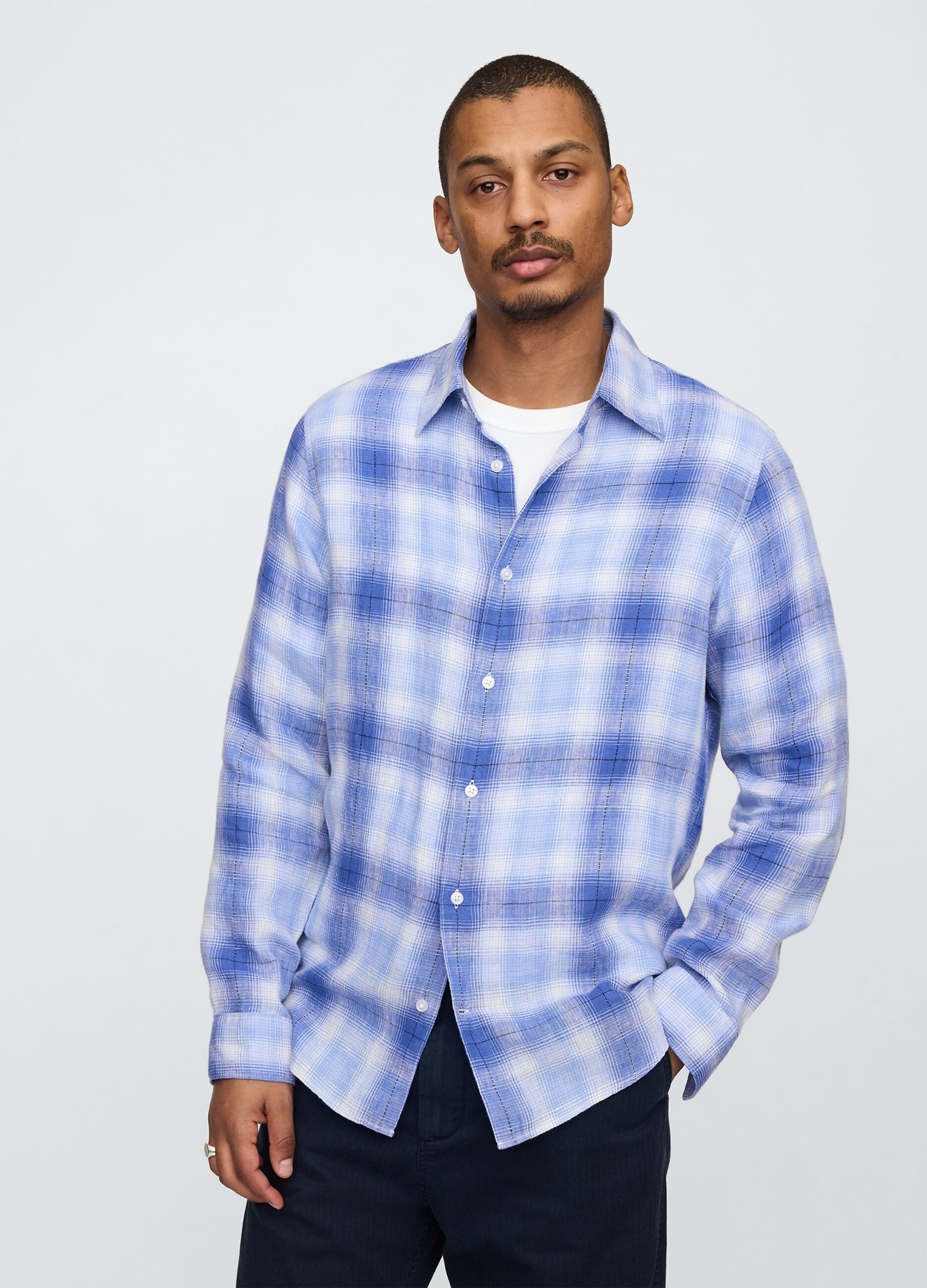 Blue Gradient Check Shirt
