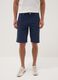 Blue stretch cotton five-pocket Bermuda shorts_1
