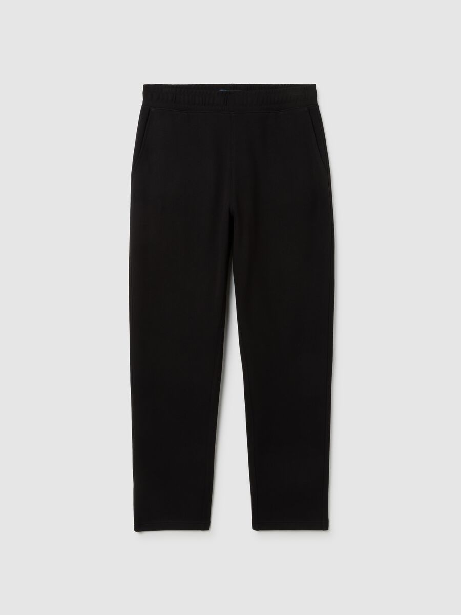 Black pure cotton oversized trousers_0