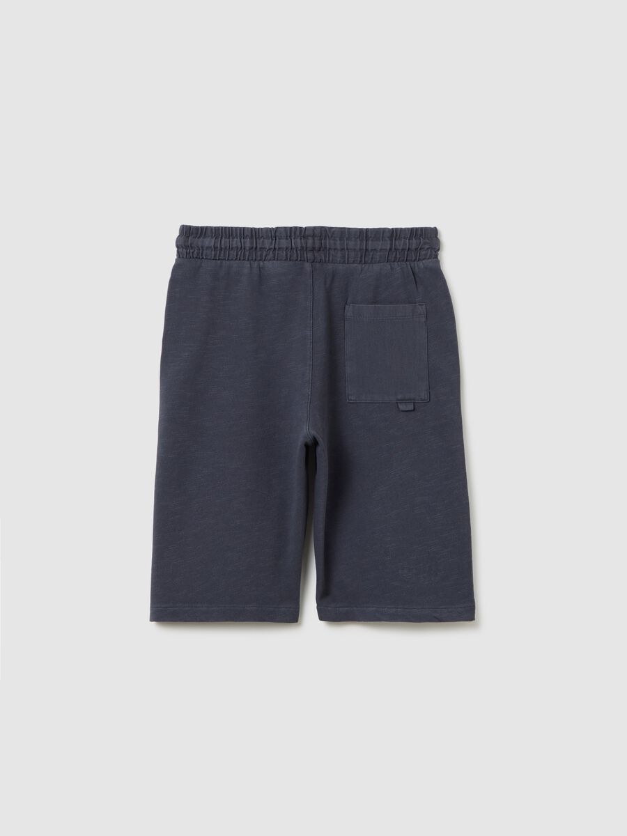 Shorts da ragazzo in puro cotone blu regular fit_4