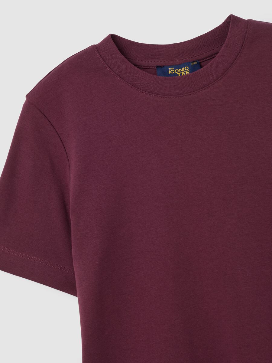 Purple pure cotton regular fit T-shirt_5