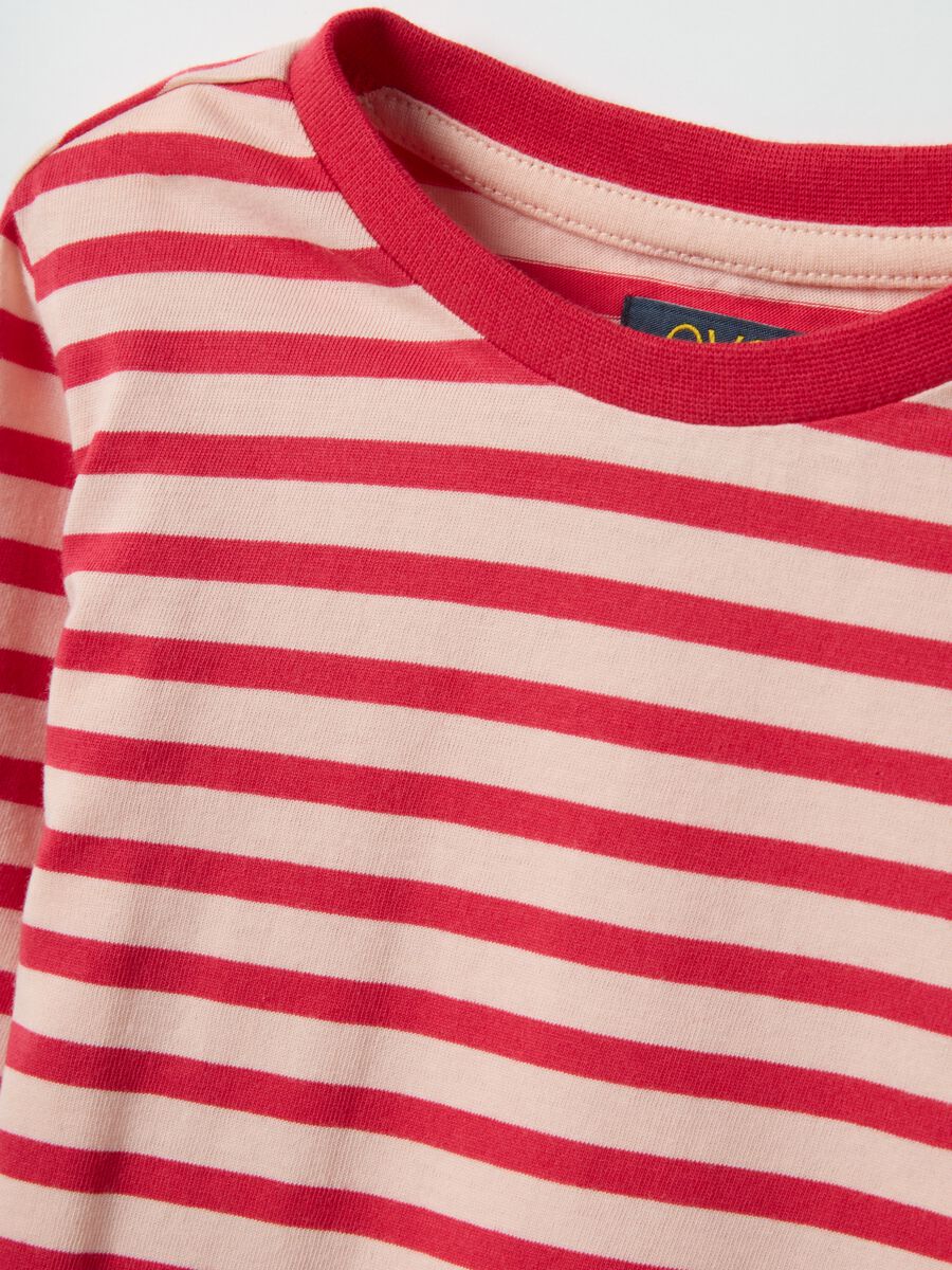 Multicolour stripe pure cotton long sleeve t-shirt in regular fit_2