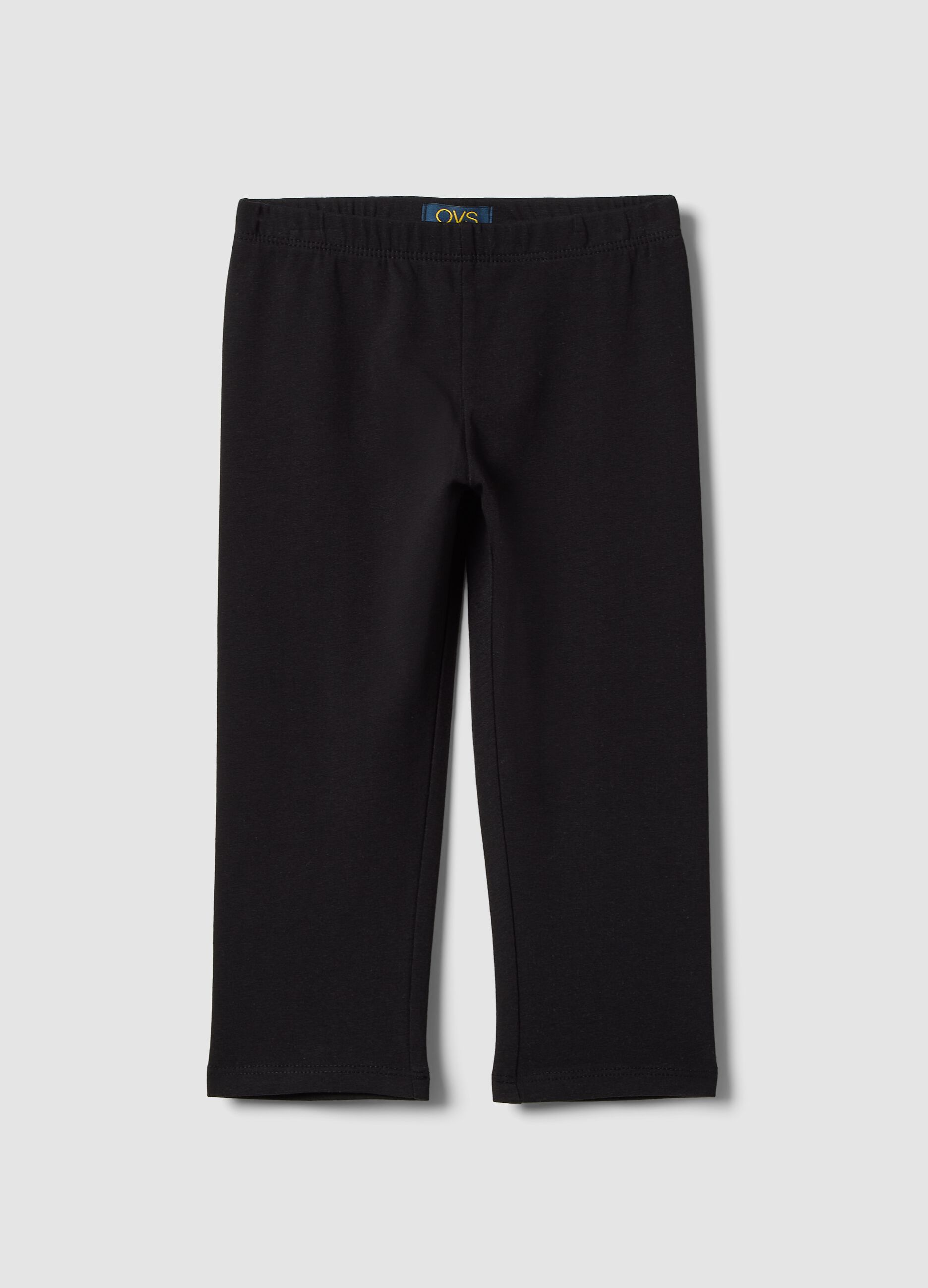 Black Stretch Cotton Slim Fit Leggings for Girls