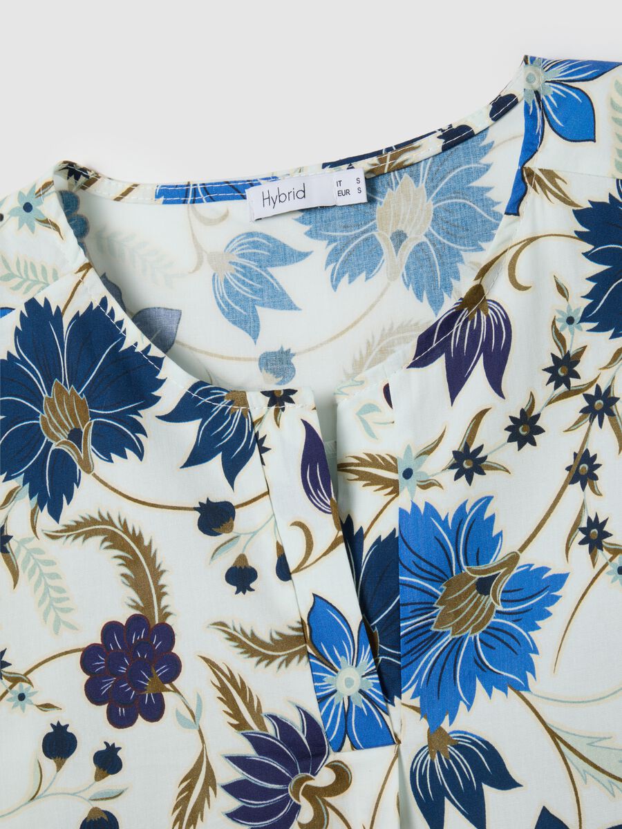 Women's multicoloured stretch cotton blouse in regular fit_5