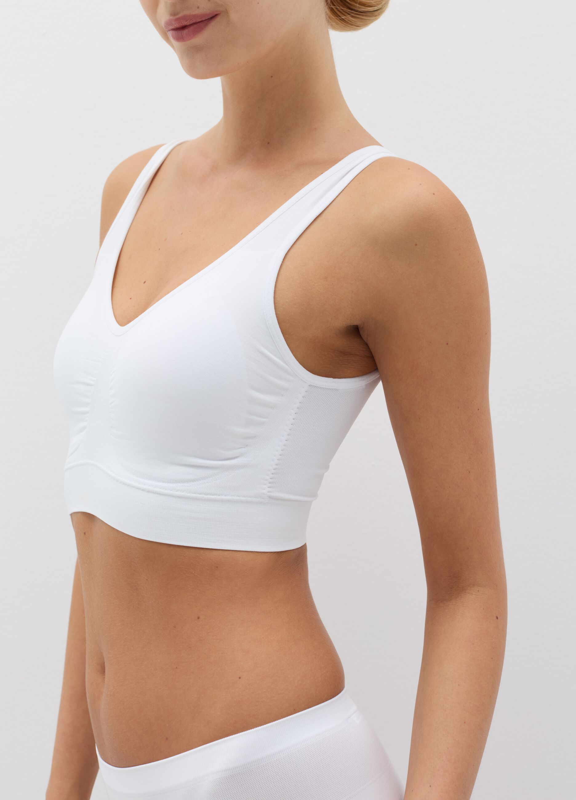 Reggiseno bralette bianco in microfibra