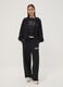 Black hooded sweatshirt in stretch viscose jersey, regular fit_1