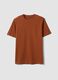 Brown regular-fit T-shirt in pure organic cotton jersey_4