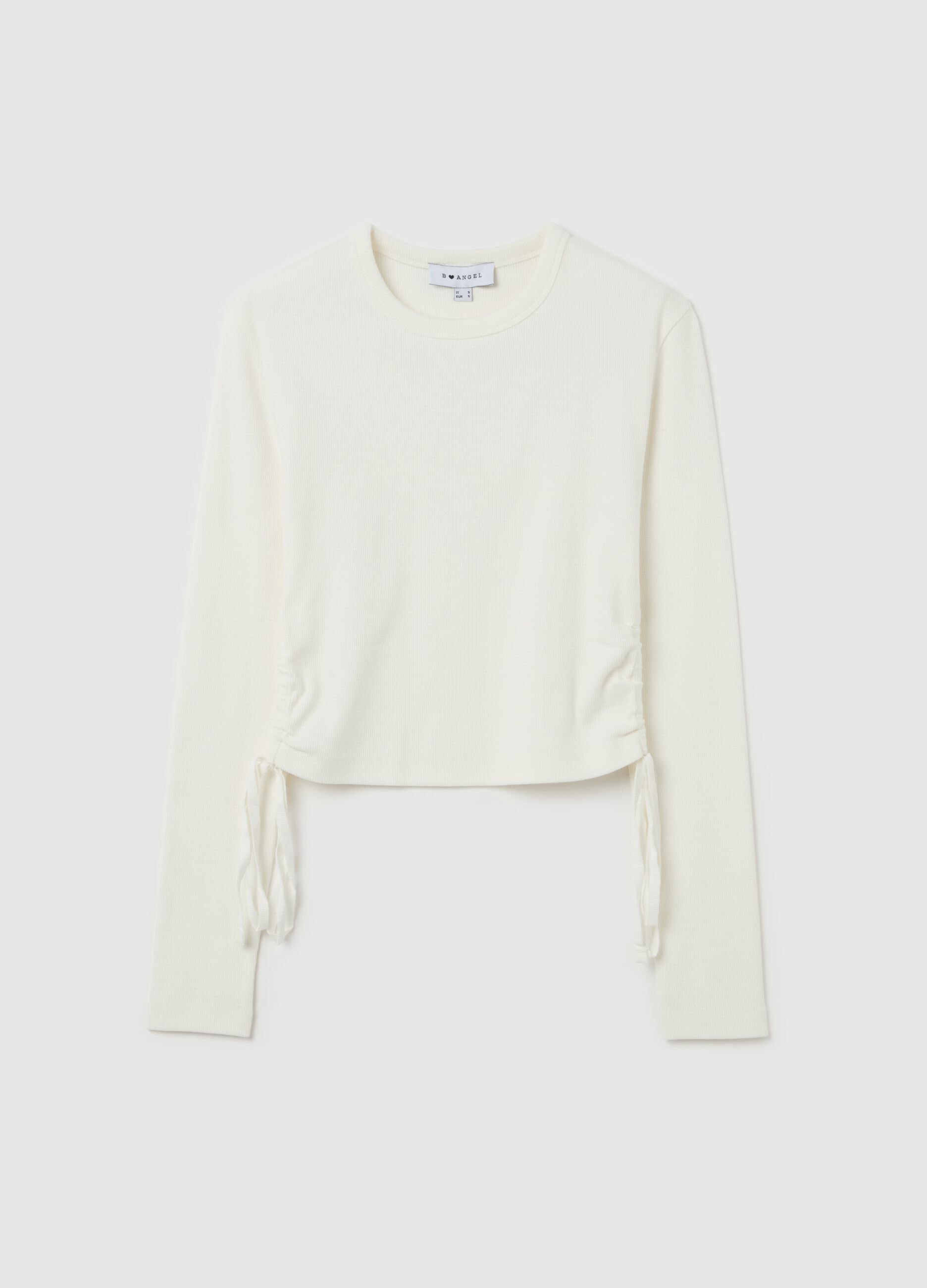 T-shirt crop con laccetti