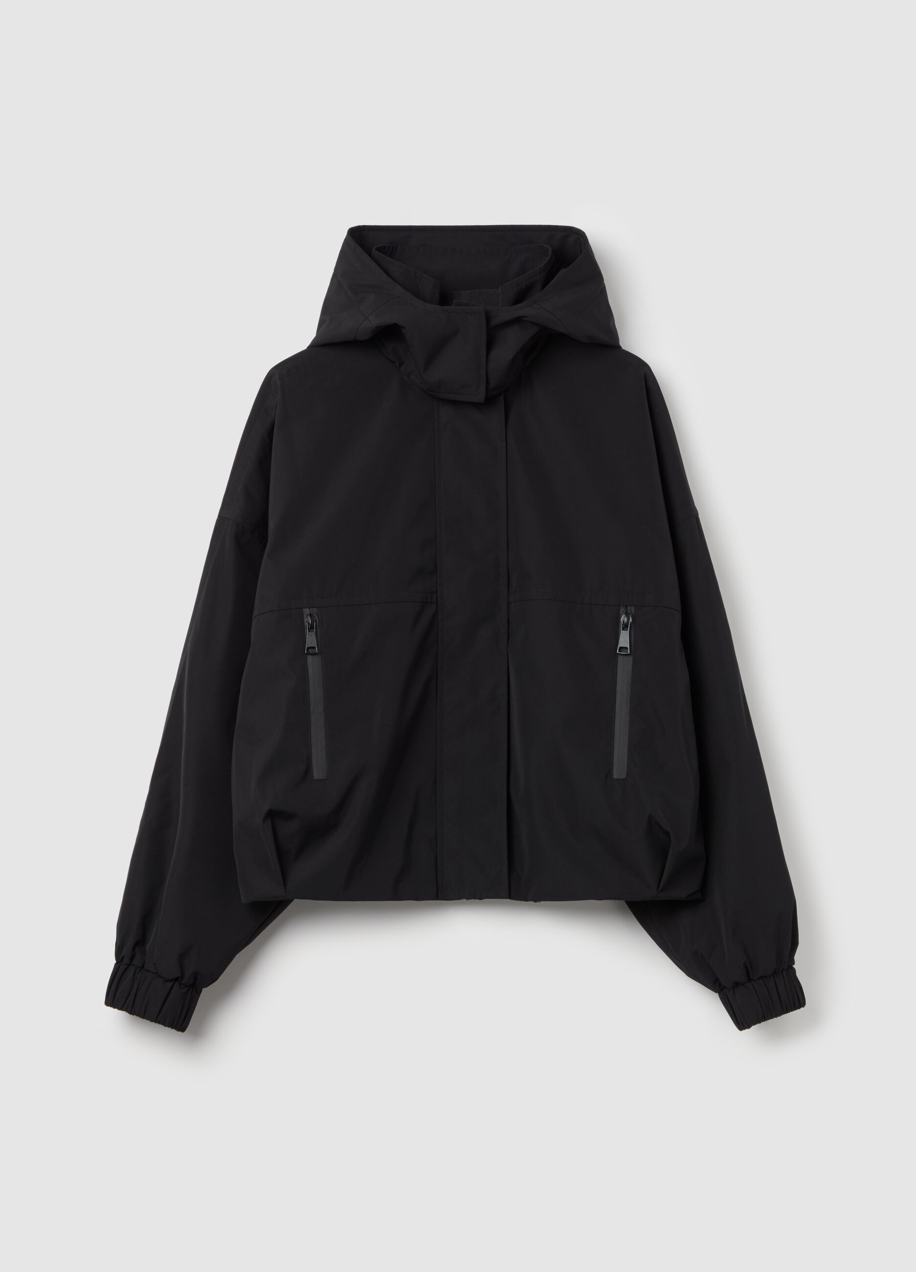 Short padded parka with hood