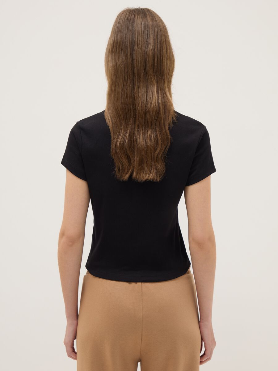 Black Slim Fit Stretch Cotton T-shirt_2