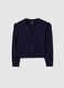 Girls' blue cardigan in cotton blend regular fit with V neckline_3