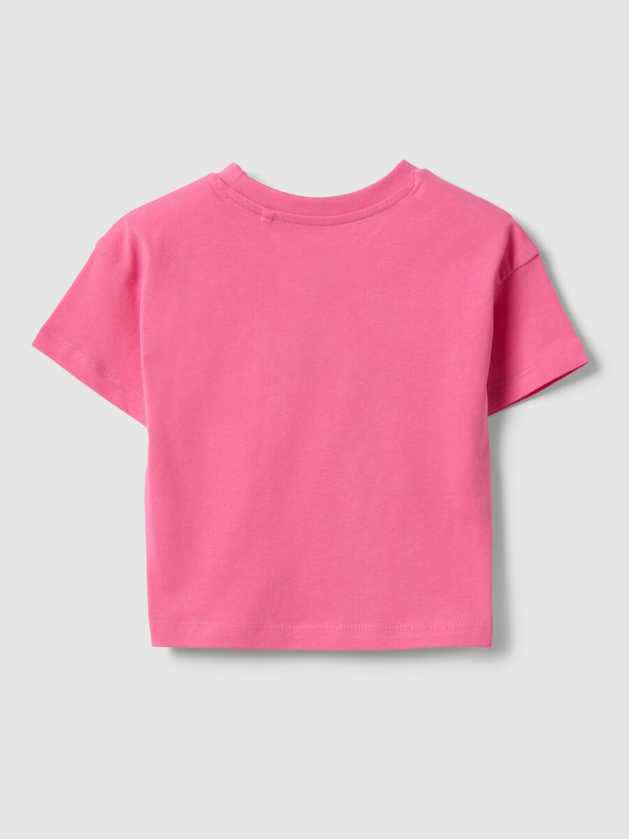 T-shirt in puro cotone rosa da bambina boxy fit con cuore_1