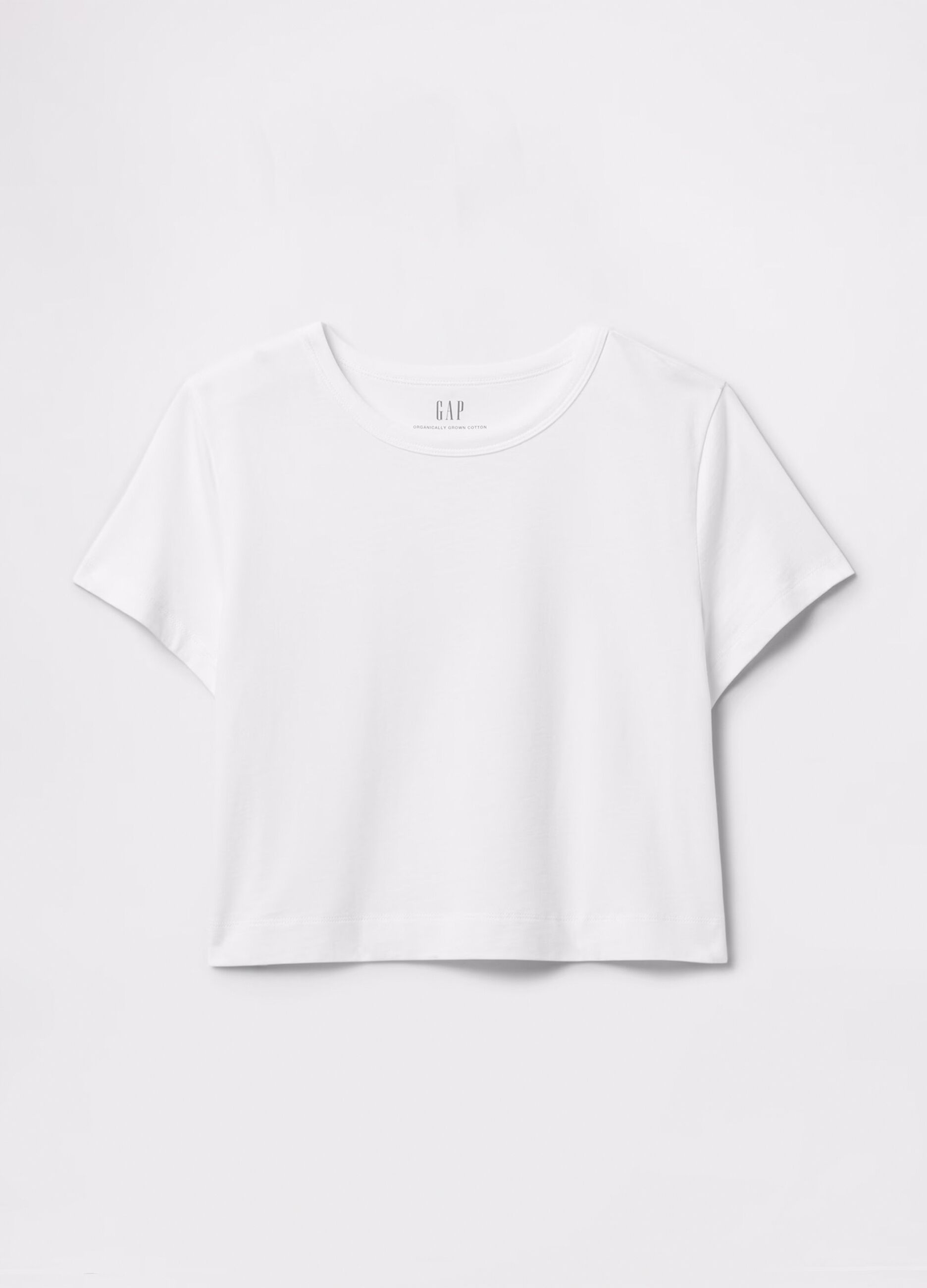 White cropped T-shirt in cotton