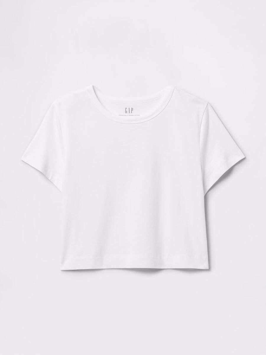 White cropped T-shirt in cotton_3
