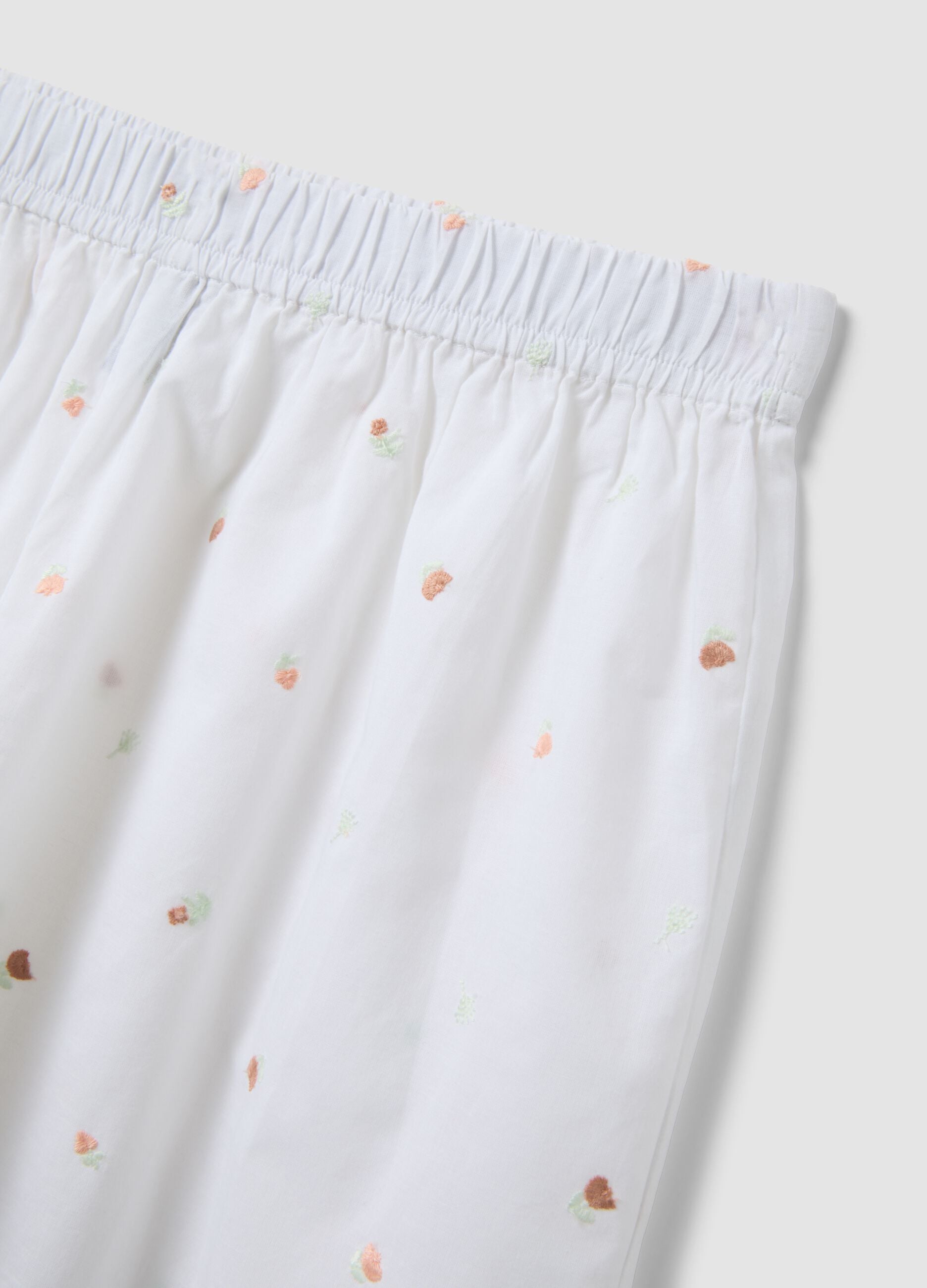 White organic cotton pyjama shorts