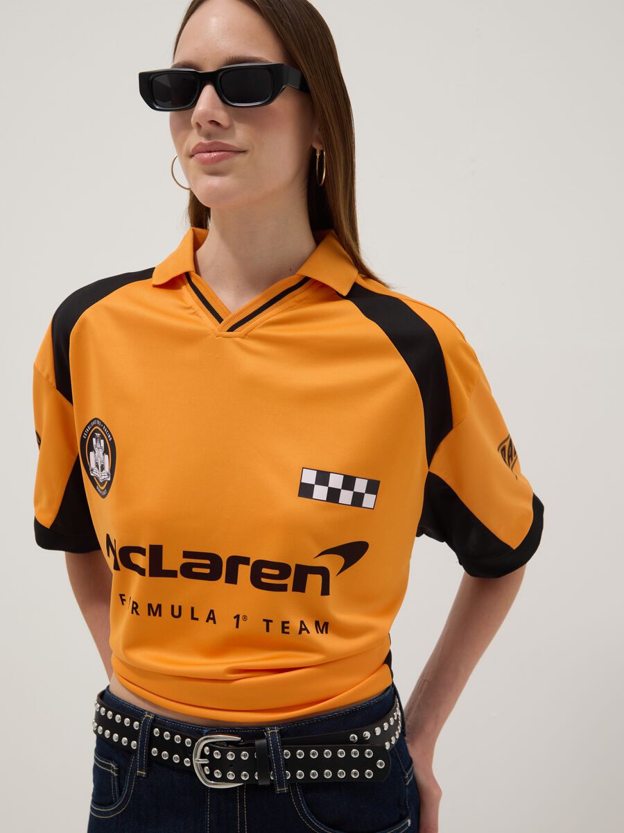 Orange short-sleeve polo shirt, regular fit_0