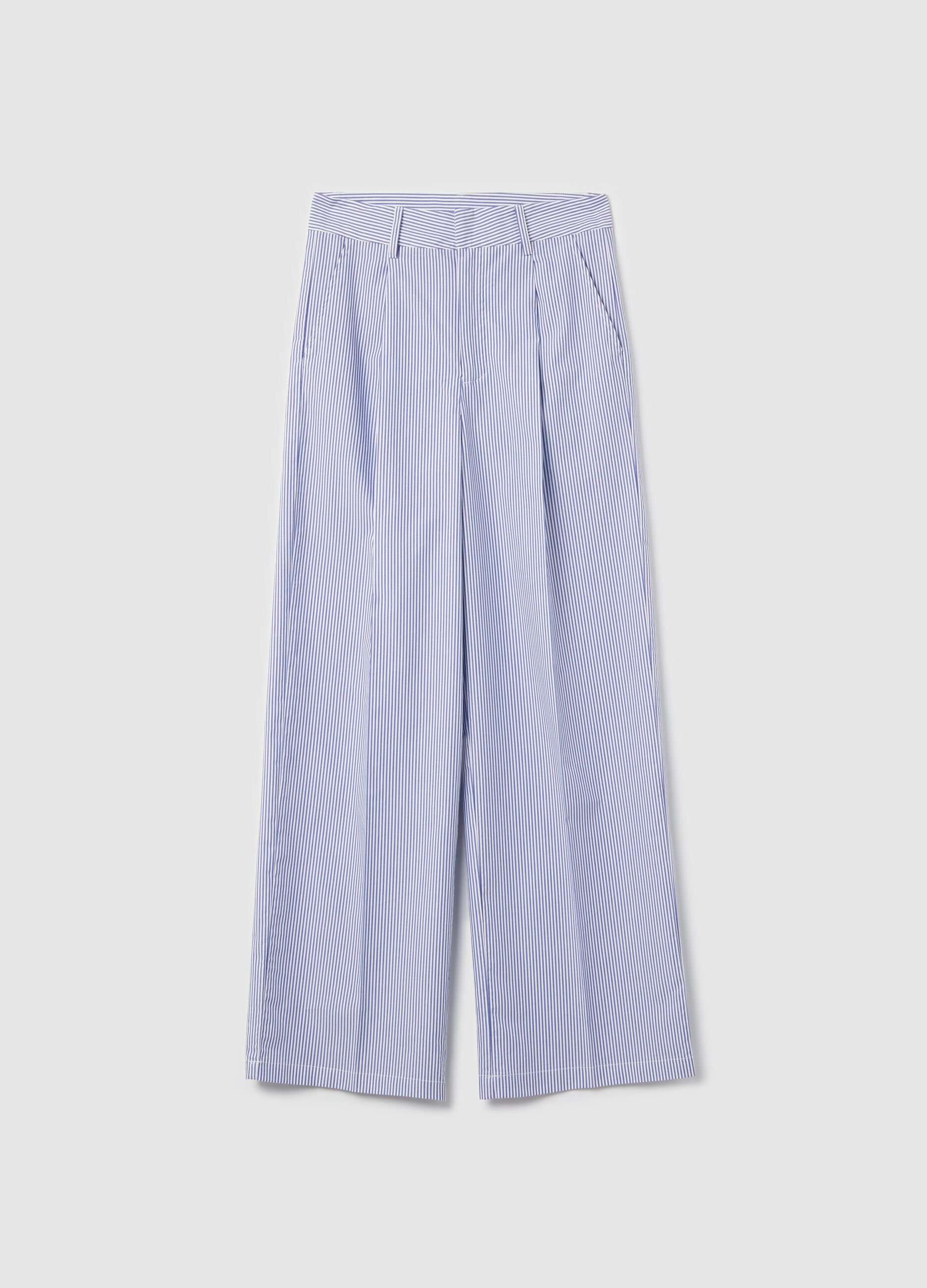 Tailored trousers with thin stripes