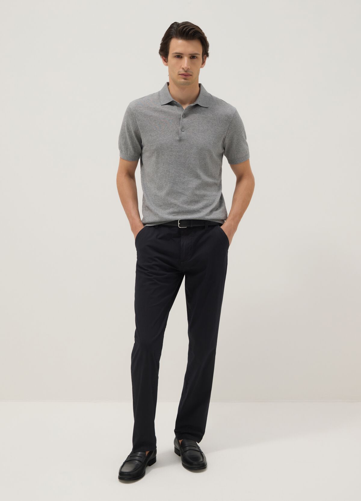 Pantaloni chino in cotone elasticizzato nero slim fit da Uomo OVS