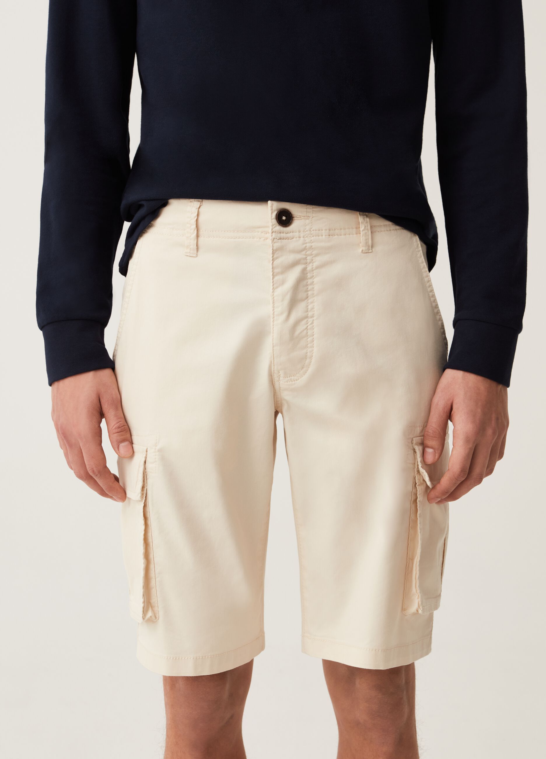 Bermuda cargo in cotone stretch_1