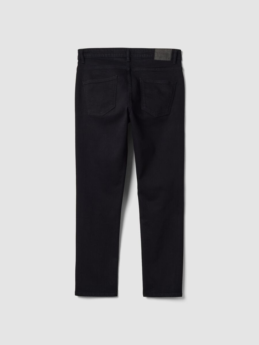 Black slim-fit stretch cotton jeans_5