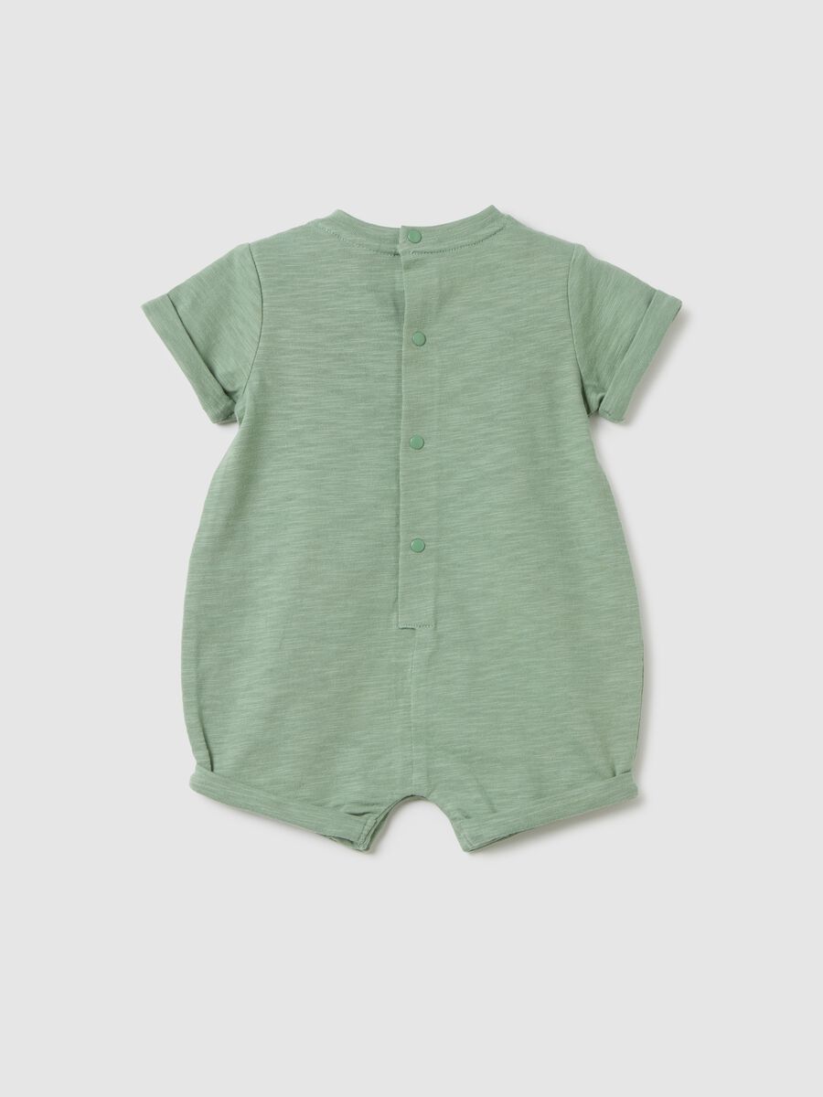 Unisex Baby's Green Pure Cotton Romper_1