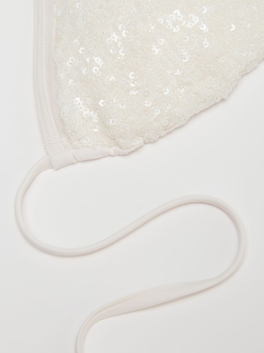 Women’s bikini top in white stretch fabric with sequins_6