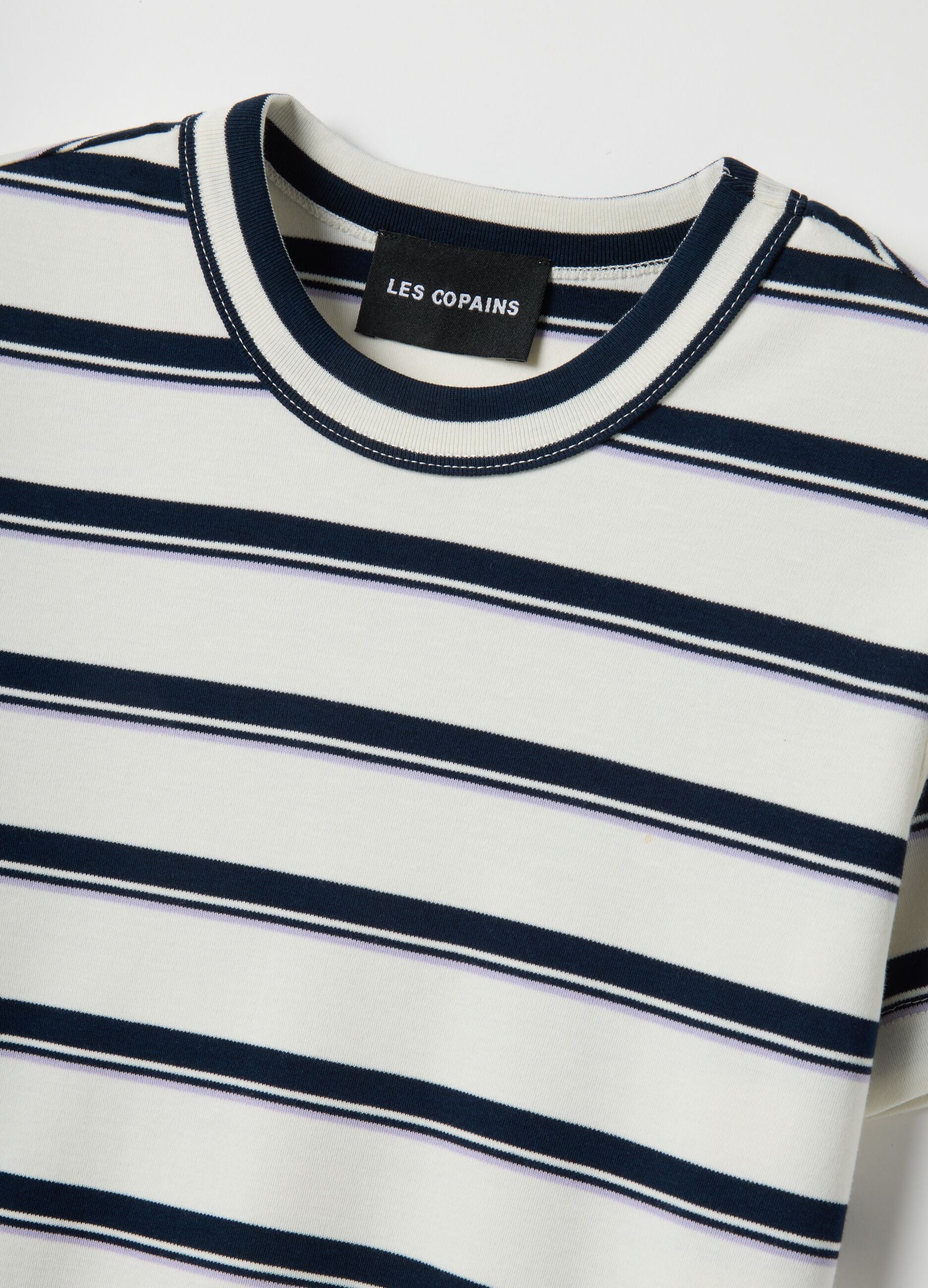 Multicolour striped cotton blend t-shirt regular fit