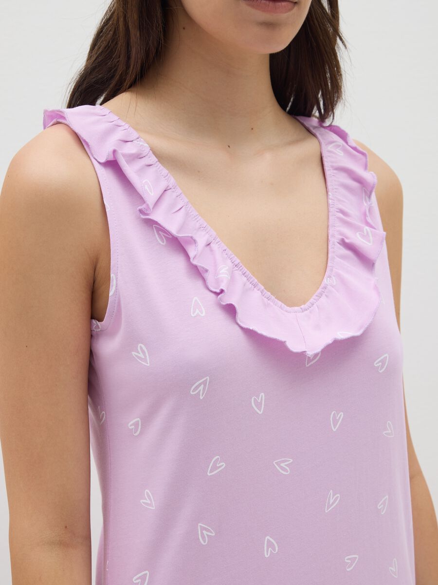 Camicia da notte da donna in puro cotone viola_2