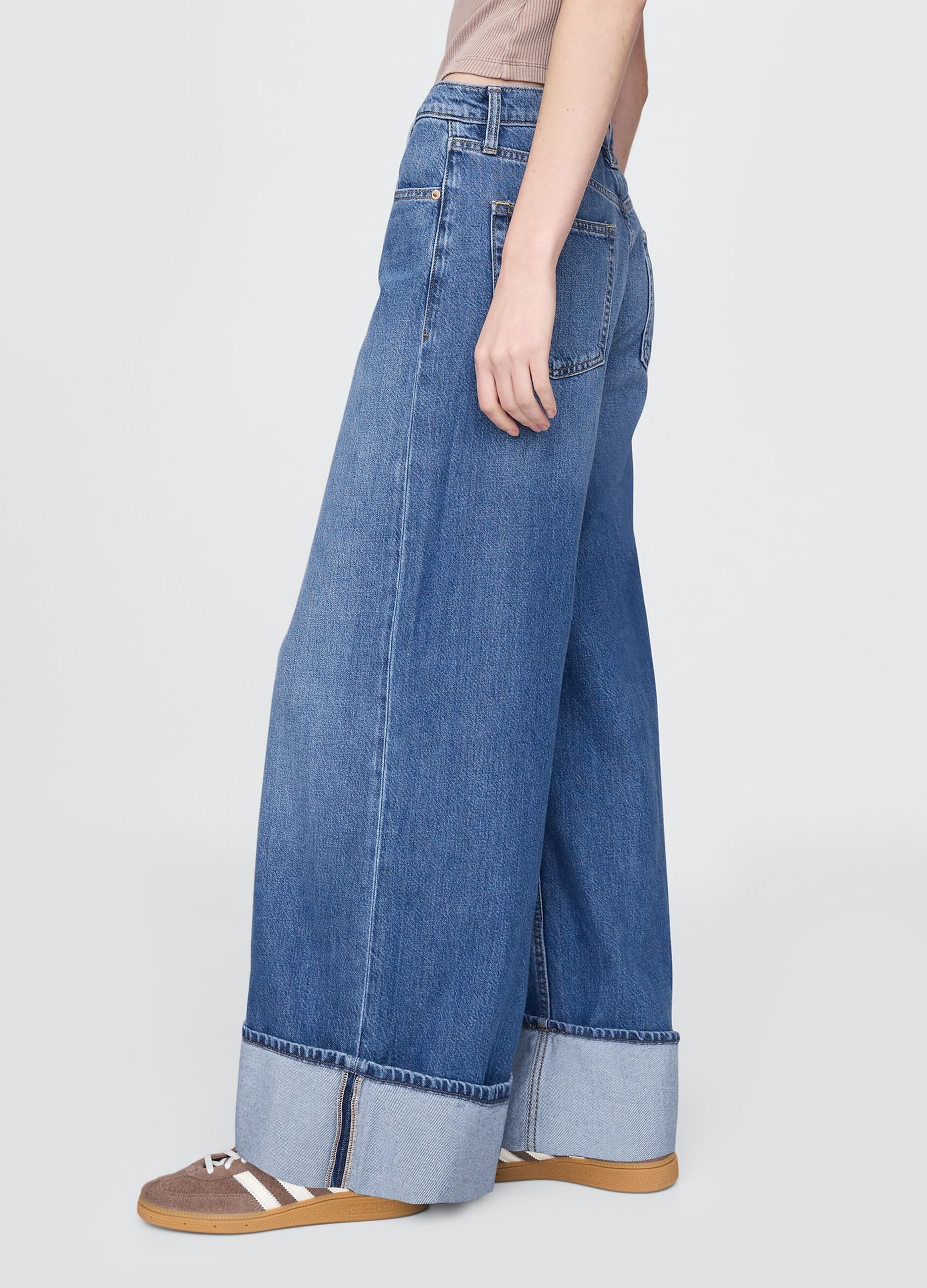 Wide Leg Cotton and Lyocell Blend Jeans by Gap