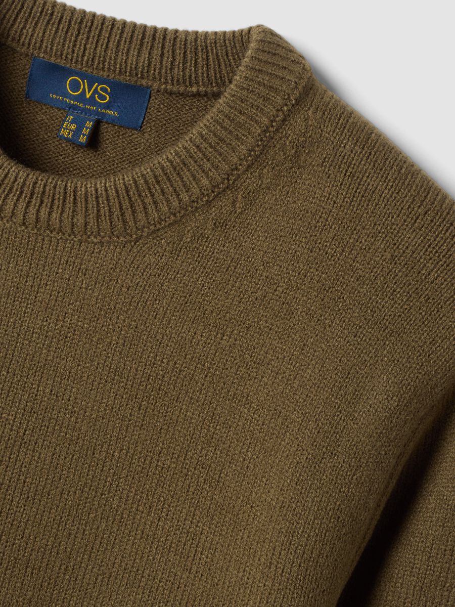 Maglia verde girocollo in jersey knit regular fit_1