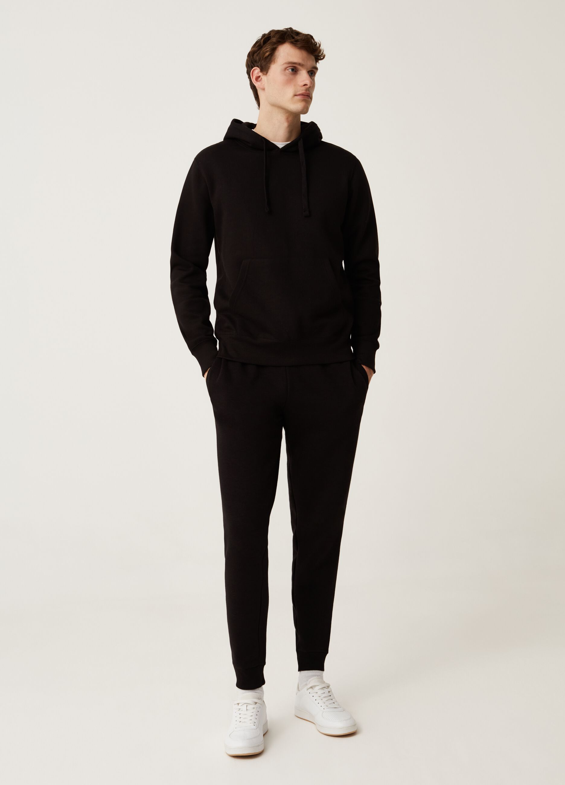 Joggers in felpa tinta unita_0
