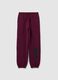 Girls' red pure cotton jogger trousers with regular fit_3