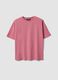 Pink crew-neck T-shirt in stretch cotton-modal blend, regular fit_4