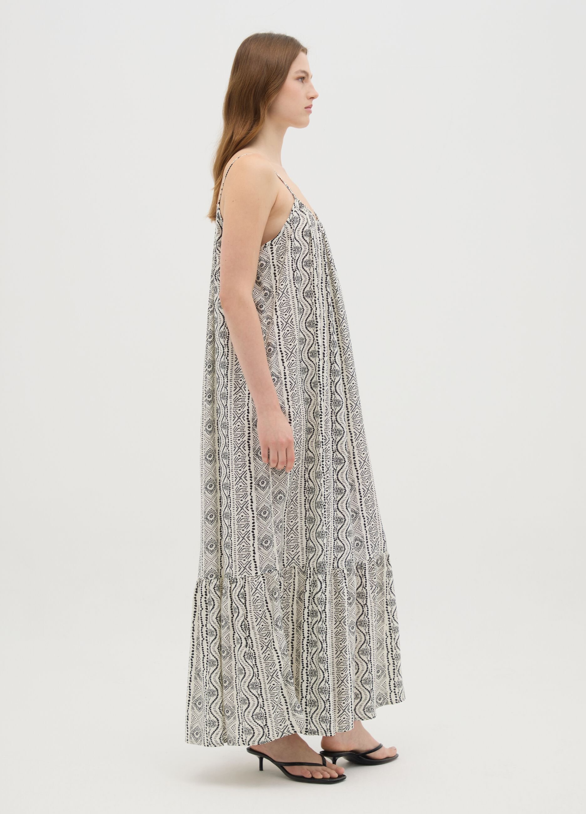 Women's Long Dress in Multicolour Viscose Wide Fit