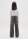 Girl's wide leg black cotton jeans_1