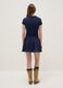 Blue regular fit stretch cotton dress with V-neck_3
