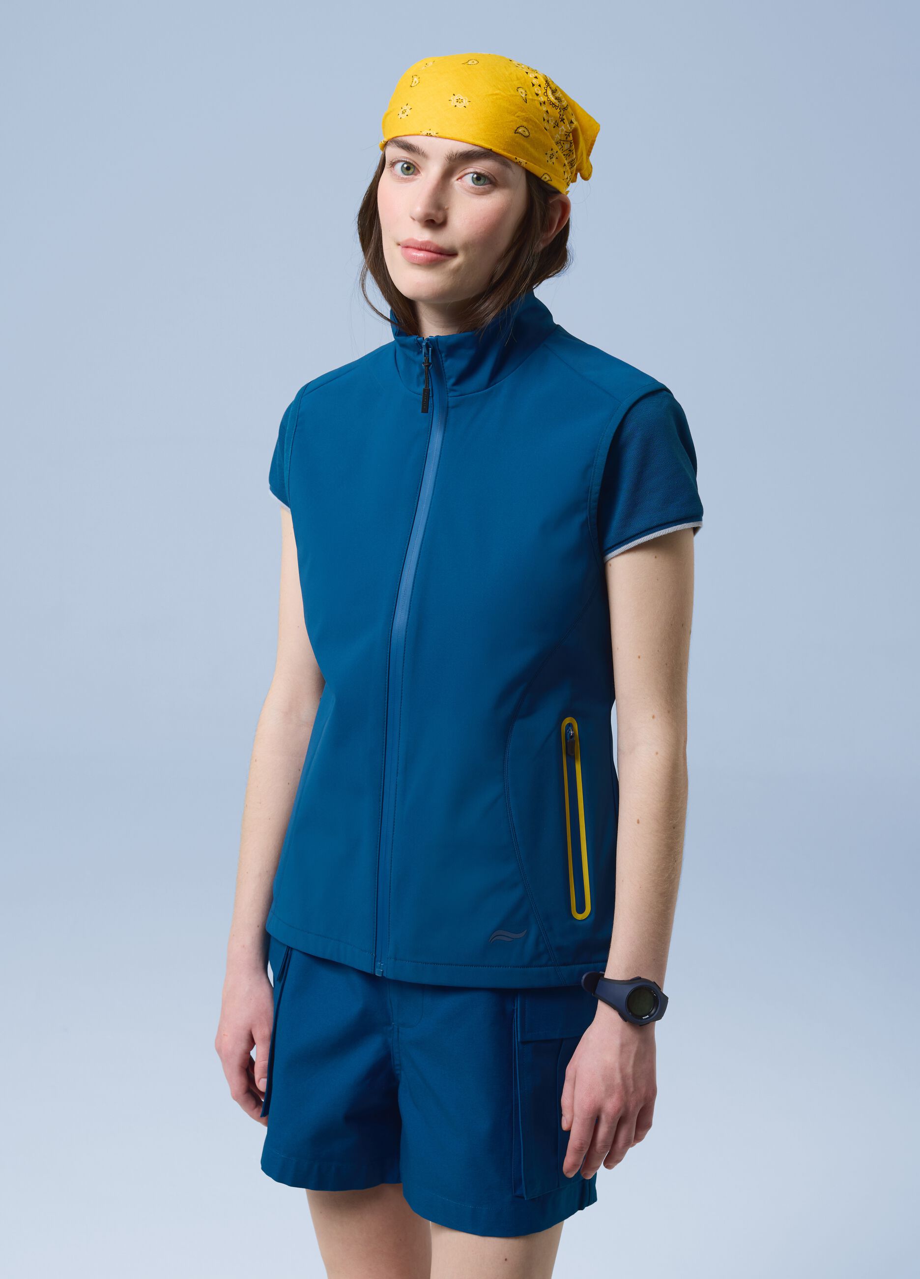 ALTAVIA SAILING blue windproof gilet in stretch fabric with zip