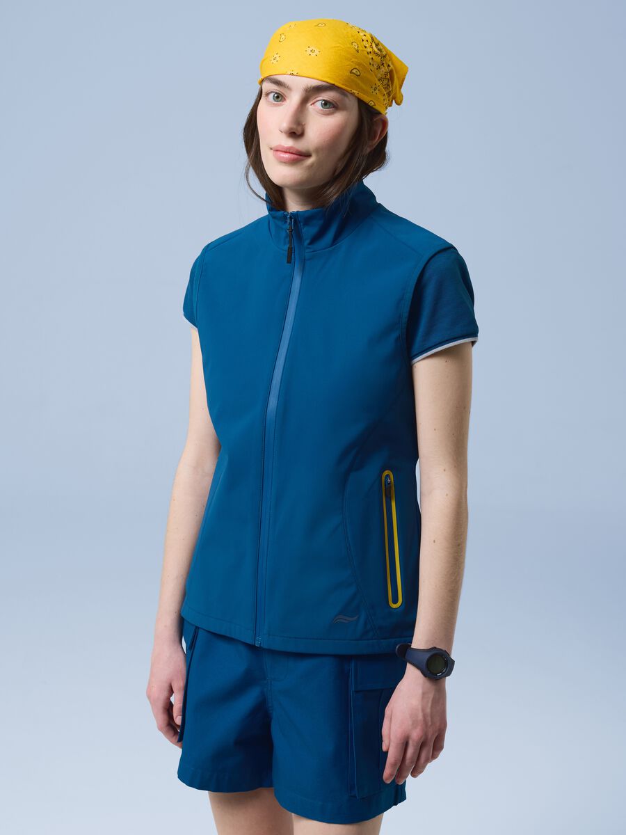 Gilet antivento ALTAVIA SAILING blu in tessuto elasticizzato con zip_0