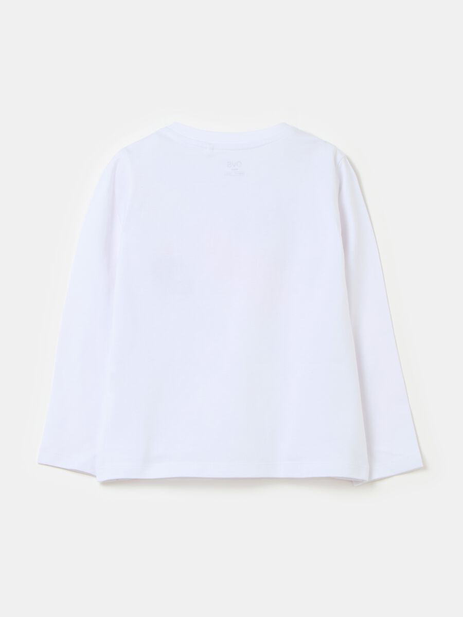 Long-sleeved T-shirt with print and diamantés_1