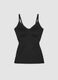 Black stretch-fabric vest top with plunging neckline_0