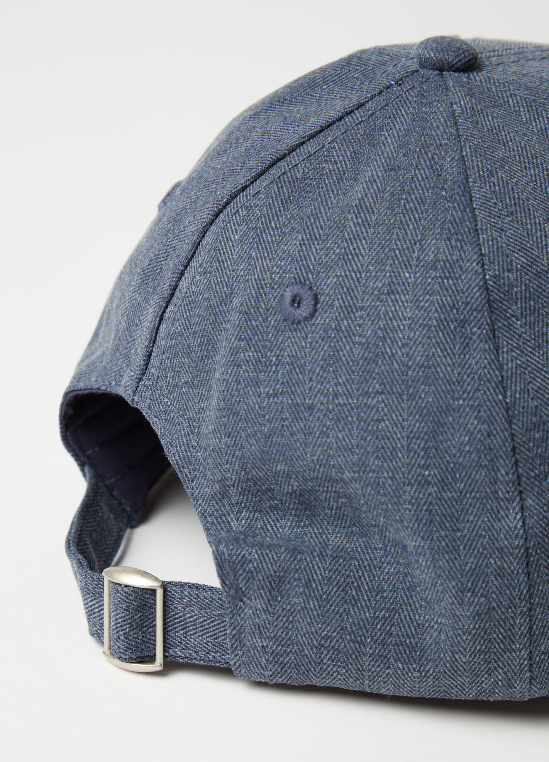 Baseball cap with herringbone weave