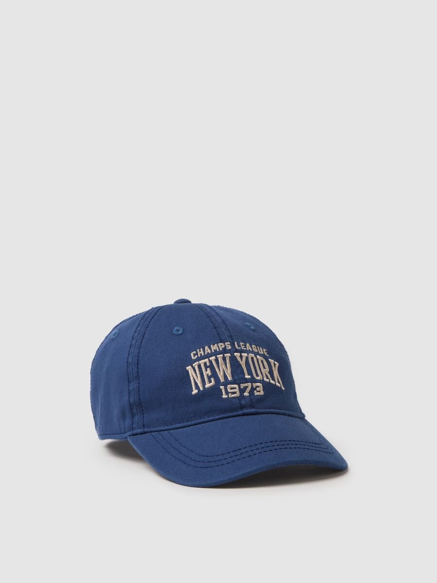 Blue pure cotton kid's regular fit hat_0