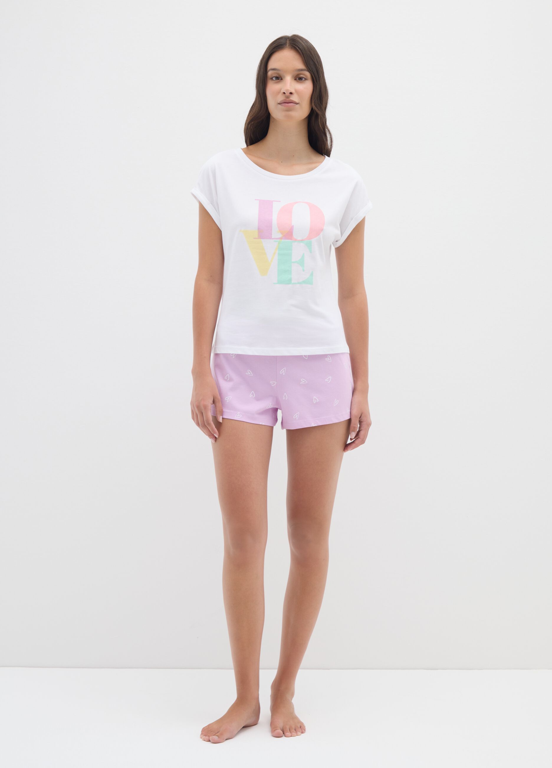 White pure cotton pyjama set