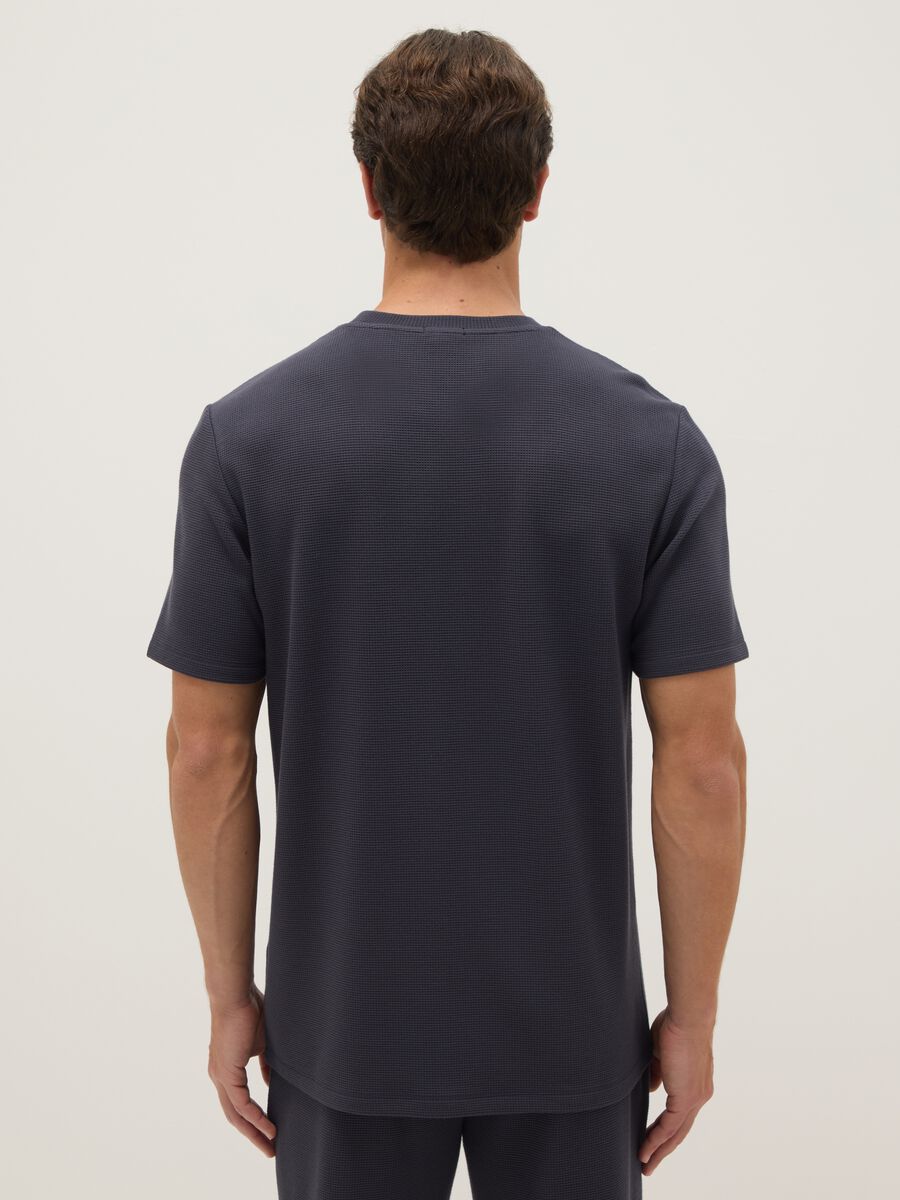 Black viscose blend pyjama T-shirt regular fit_2