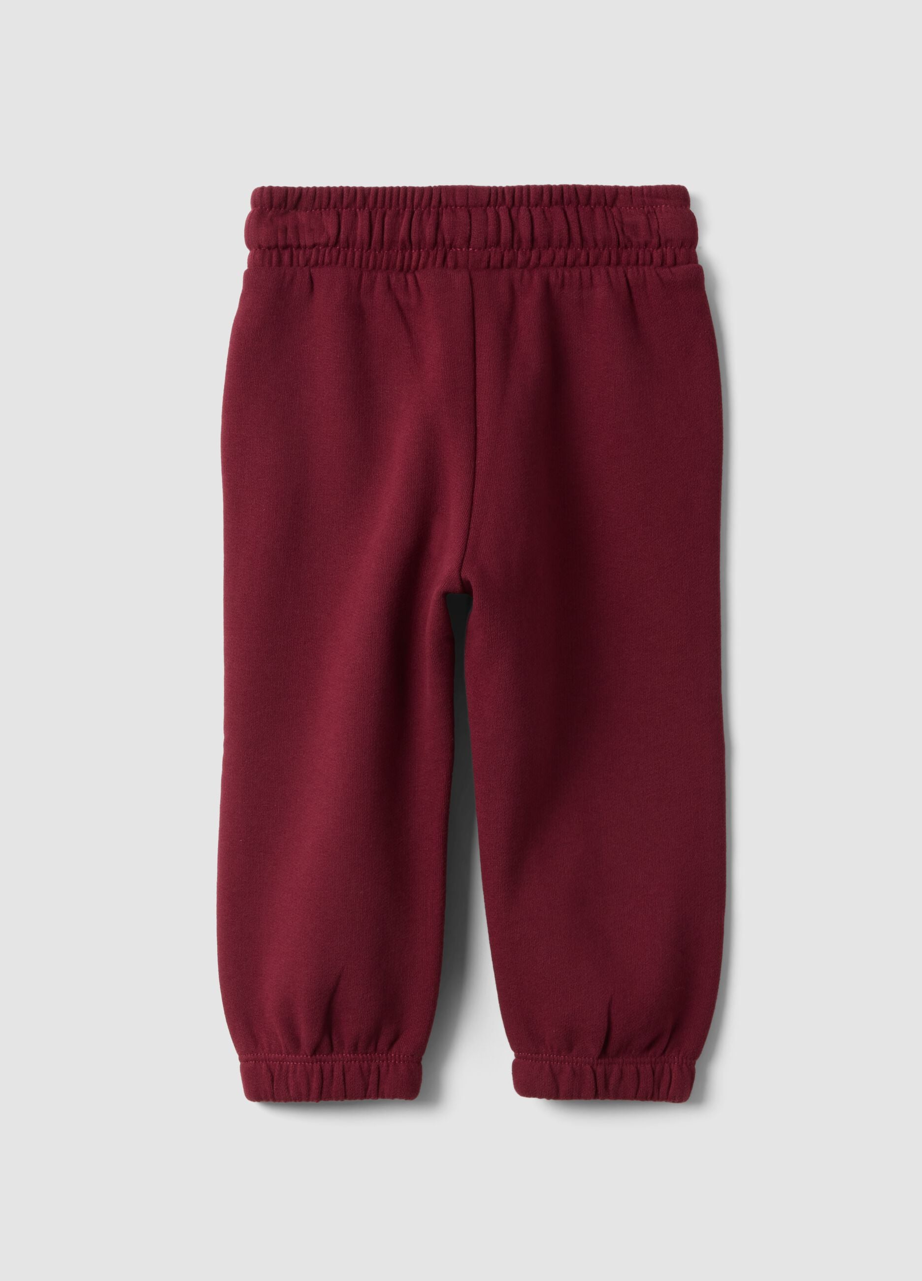 Red pure cotton jogger trousers