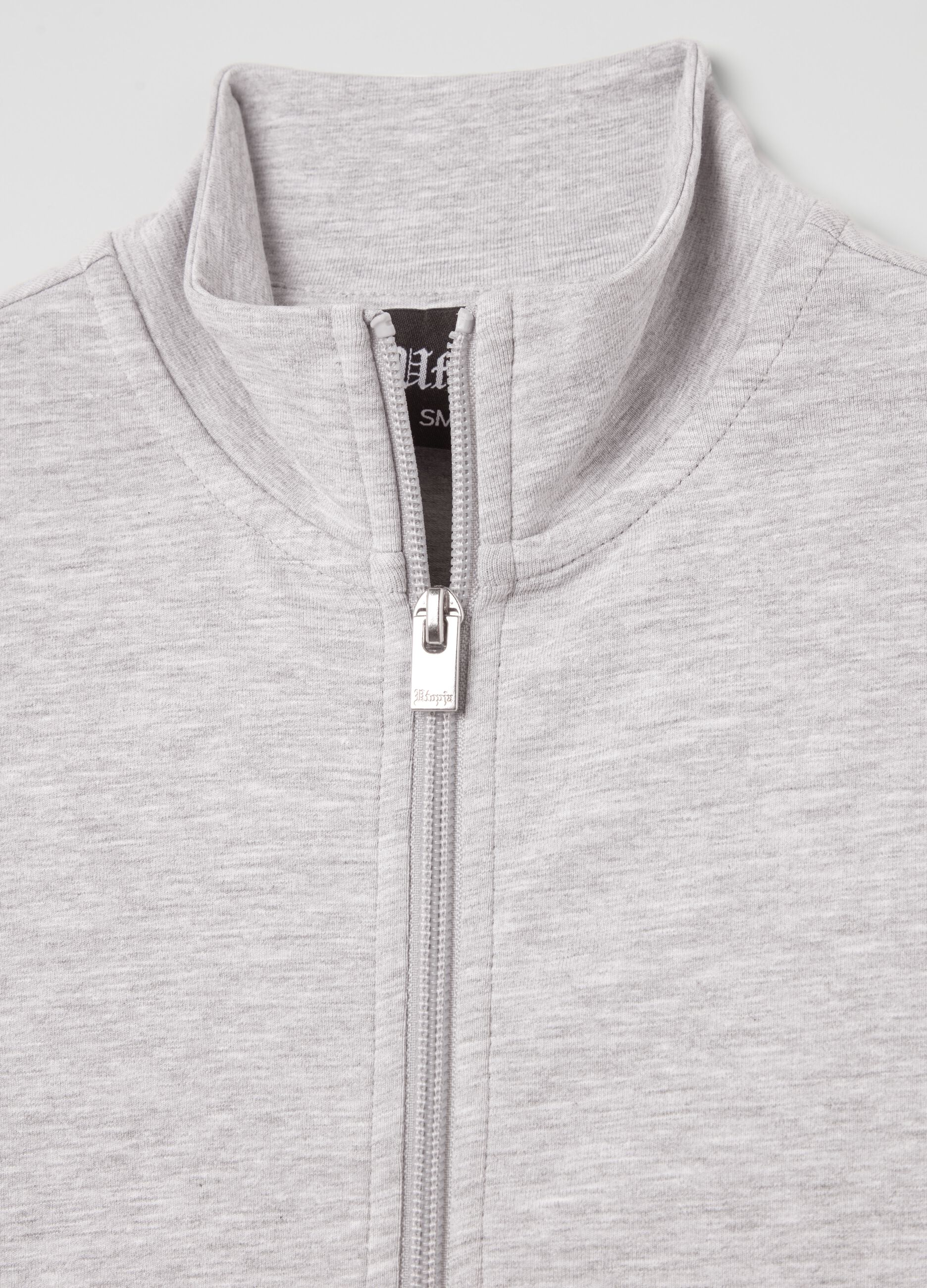 Crop Jersey Full-zip Grey Mélange