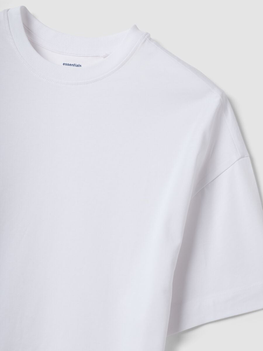 White oversized pure cotton short-sleeve T-shirt_2